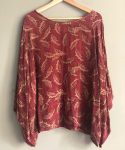 Image of front of Mumbai recycled silk top